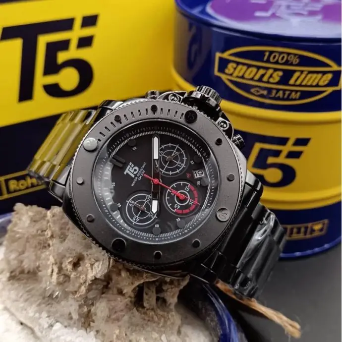 ⁦ساعة رياضية فاخرة T5 Black⁩ - الصورة ⁦5⁩
